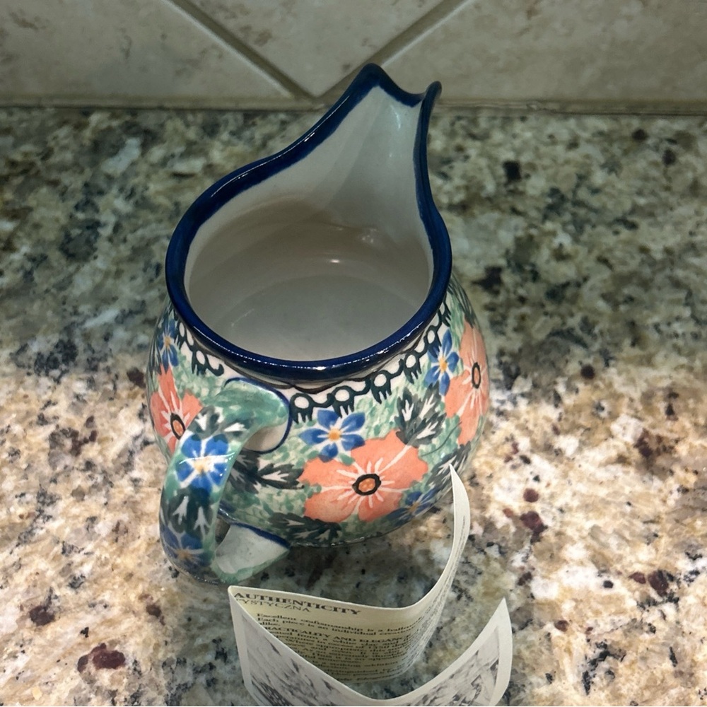 Polish Unikat Pottery Handmade Creamer Mini Pitcher Handmade in Poland - Picture 3 of 12